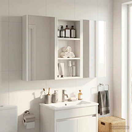 Badrumsväggskåp med hylla Vit 30 x 10 x 60,5 cm Konstruerat trä