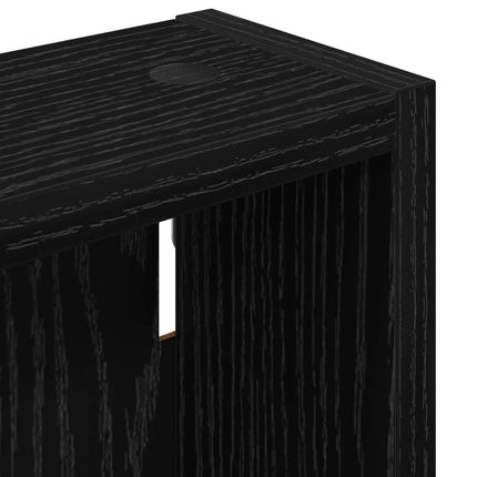 Badrumsväggskåp Svart Ek 30 x 10 x 60,5 cm Konstruerat trä