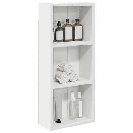 Badrumsväggskåp med hylla Vit 30 x 14 x 70 cm Konstruerat trä