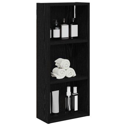 Badrumsväggskåp Svart Ek 30 x 14 x 70 cm Konstruerat trä