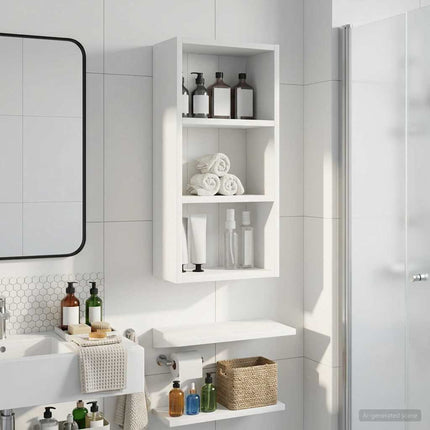 Badrumsväggskåp med hylla Vit 30 x 16 x 62,5 cm Konstruerat trä