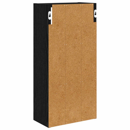 Badrumsväggskåp Svart Ek 30 x 16 x 62,5 cm Konstruerat trä