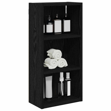 Badrumsväggskåp Svart Ek 30 x 16 x 62,5 cm Konstruerat trä