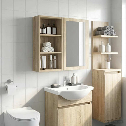 Badrumsväggskåp Sonoma-ek 30 x 16 x 62,5 cm Konstruerat trä