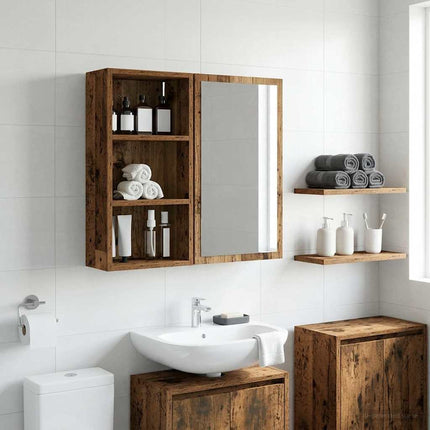 Badrumsväggskåp Gammalt trä 30 x 16 x 62,5 cm Konstruerat trä