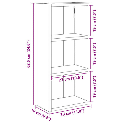 Badrumsväggskåp Gammalt trä 30 x 16 x 62,5 cm Konstruerat trä