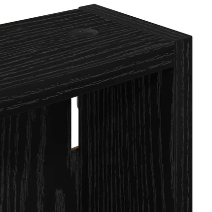 Badrumsväggskåp Svart Ek 40 x 10 x 50 cm Konstruerat trä