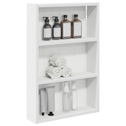 Badrumsväggskåp med hylla Vit 40 x 10 x 60,5 cm Konstruerat trä