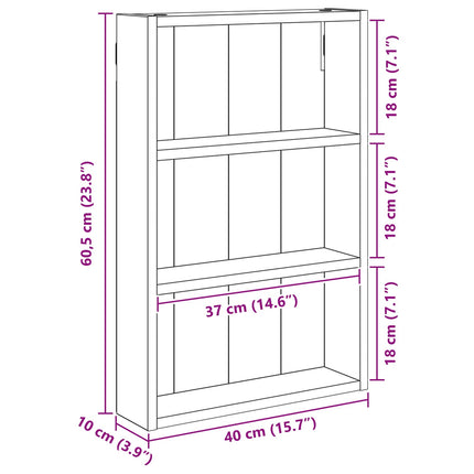 Badrumsväggskåp med hylla Vit 40 x 10 x 60,5 cm Konstruerat trä