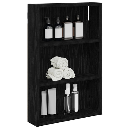 Badrumsväggskåp Svart Ek 40 x 10 x 60,5 cm Konstruerat trä