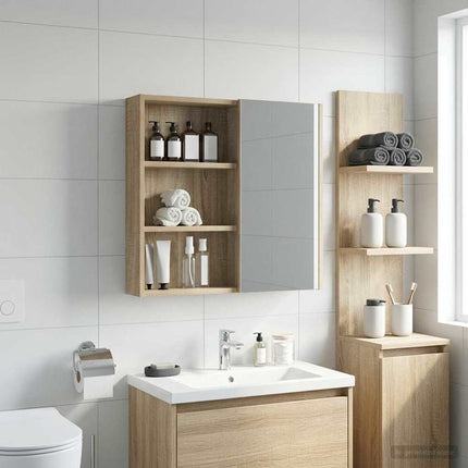 Badrumsväggskåp Sonoma-ek 40 x 10 x 60,5 cm Konstruerat trä