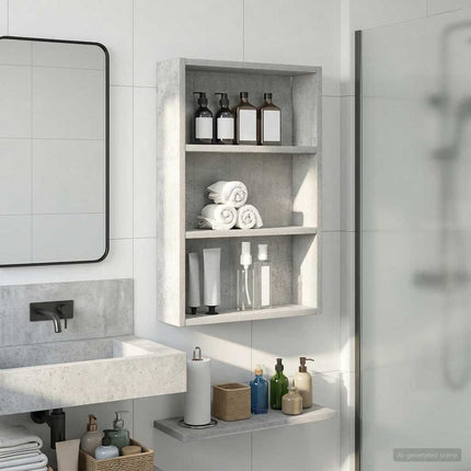 Badrumsväggskåp BetongGrå 40 x 10 x 60,5 cm Konstruerat trä