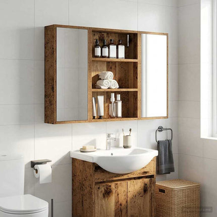 Badrumsväggskåp Gammalt trä 40 x 10 x 60,5 cm Konstruerat trä