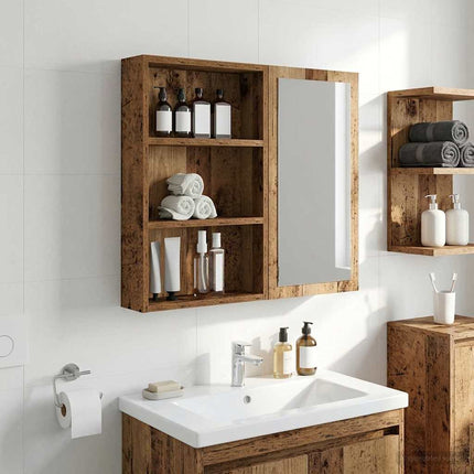 Badrumsväggskåp Gammalt trä 40 x 10 x 60,5 cm Konstruerat trä