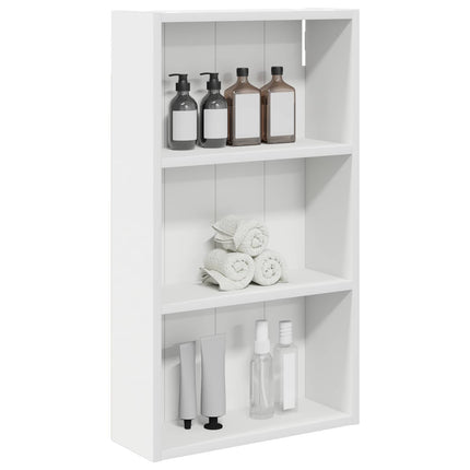 Badrumsväggskåp med hylla Vit 40 x 14 x 70 cm Konstruerat trä