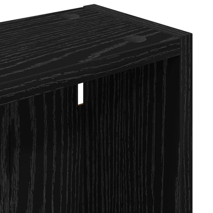Badrumsväggskåp Svart Ek 40 x 14 x 70 cm Konstruerat trä