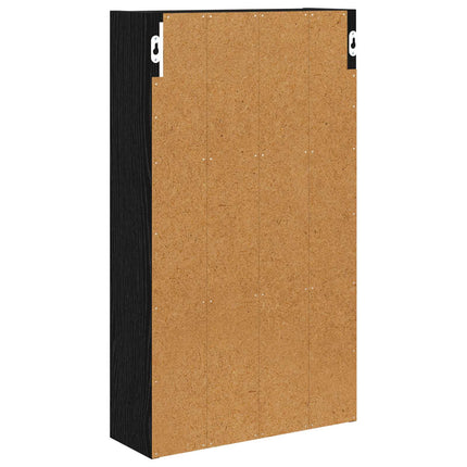Badrumsväggskåp Svart Ek 40 x 14 x 70 cm Konstruerat trä