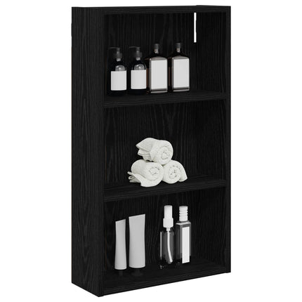 Badrumsväggskåp Svart Ek 40 x 14 x 70 cm Konstruerat trä