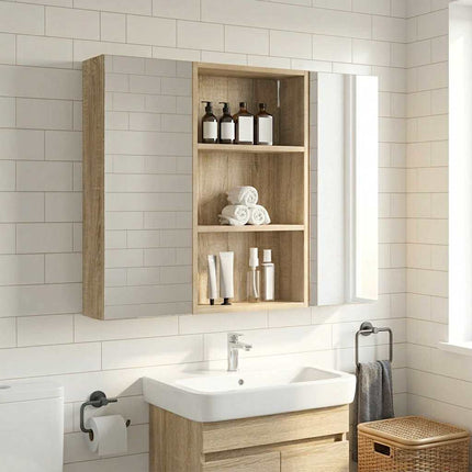 Badrumsväggskåp Sonoma-ek 40 x 14 x 70 cm Konstruerat trä