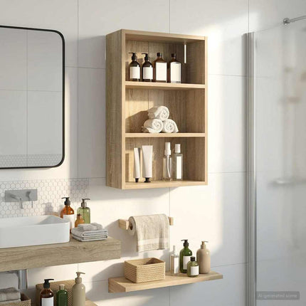 Badrumsväggskåp Sonoma-ek 40 x 16 x 62,5 cm Konstruerat trä