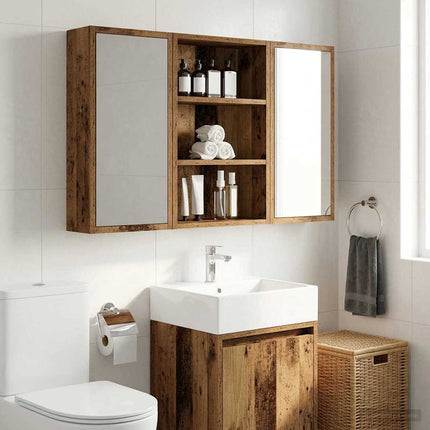Badrumsväggskåp Gammalt trä 40 x 16 x 62,5 cm Konstruerat trä