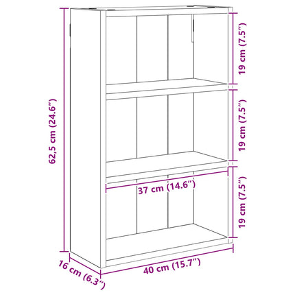Badrumsväggskåp Artisan-ek 40 x 16 x 62,5 cm Konstruerat trä