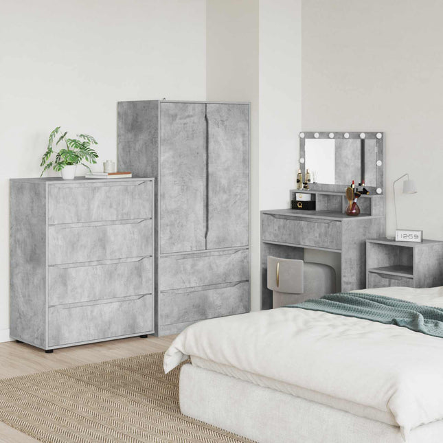 Förvaringsskåp 80 x 48 x 105 cm Konstruerat trä Betonggrå