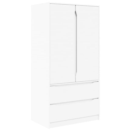 Garderob med låda Vit 79,5 x 49 x 156 cm Konstruerat trä