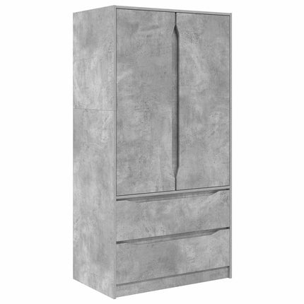 Garderob med låda BetongGrå 79,5 x 49 x 156 cm Konstruerat trä