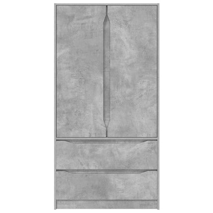 Garderob med låda BetongGrå 79,5 x 49 x 156 cm Konstruerat trä