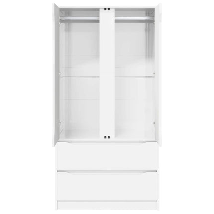 Garderob Högblank Vit 79,5 x 49 x 156 cm Konstruerat trä