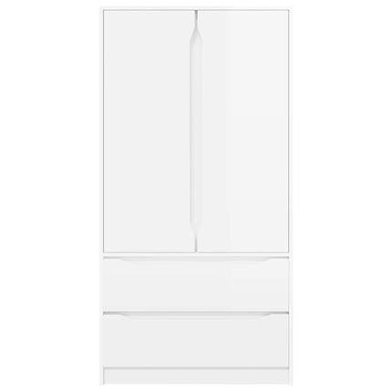 Garderob Högblank Vit 79,5 x 49 x 156 cm Konstruerat trä