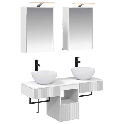 Badrumsskåpsset 5 pcs Vit 43 x 16 x 62,5 cm Konstruerat trä