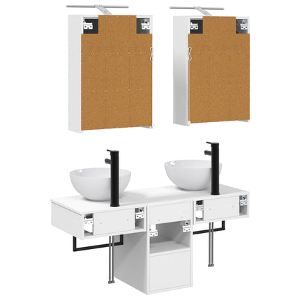 Badrumsskåpsset 5 pcs Vit 43 x 16 x 62,5 cm Konstruerat trä