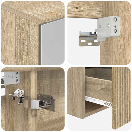 Badrumsskåpsset 5 pcs Sonoma-ek 43 x 16 x 62,5 cm