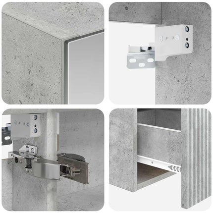 Badrumsskåpsset 5 pcs Betonggrå 43 x 16 x 62,5 cm
