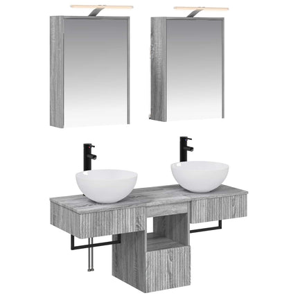 Badrumsskåpsset 5 pcs Grå Sonoma 43 x 16 x 62,5 cm