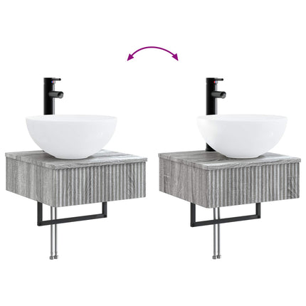 Badrumsskåpsset 5 pcs Grå Sonoma 43 x 16 x 62,5 cm