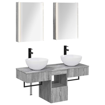 Badrumsskåpsset 5 pcs Grå Sonoma 43 x 11,5 x 60,5 cm
