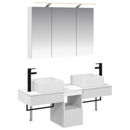 Badrumsskåpsset 4 pcs Vit 100 x 14,5 x 70 cm Konstruerat trä