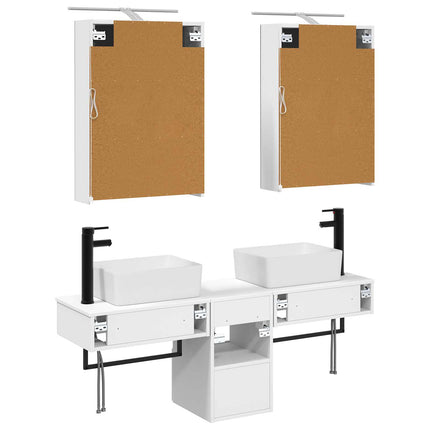 Badrumsskåpsset 5 pcs Vit 50 x 14,5 x 70 cm Konstruerat trä