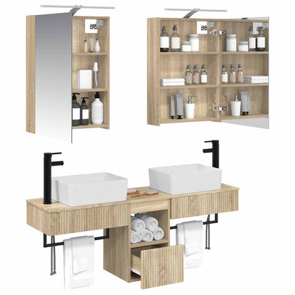 Badrumsskåpsset 5 pcs Sonoma-ek 50 x 14,5 x 70 cm
