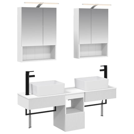 Badrumsskåpsset 5 pcs Vit 50 x 14,5 x 70 cm Konstruerat trä