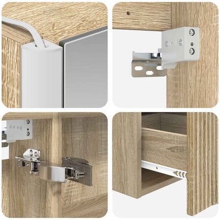 Badrumsskåpsset 5 pcs Sonoma-ek 53 x 15,5 x 70 cm