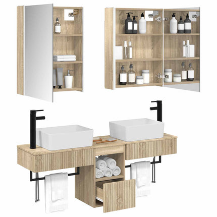 Badrumsskåpsset 5 pcs Sonoma-ek 53 x 15,5 x 70 cm