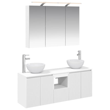 Badrumsskåpsset 4 pcs Vit 100 x 14,5 x 70 cm Konstruerat trä