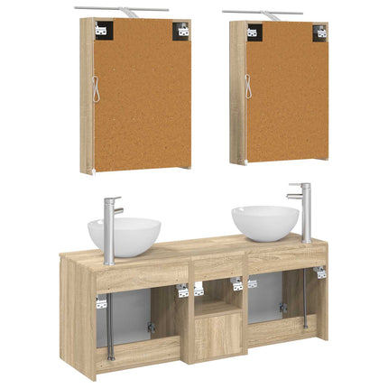 Badrumsskåpsset 5 pcs Sonoma-ek 50 x 14,5 x 70 cm