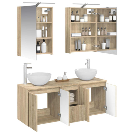 Badrumsskåpsset 5 pcs Sonoma-ek 50 x 14,5 x 70 cm