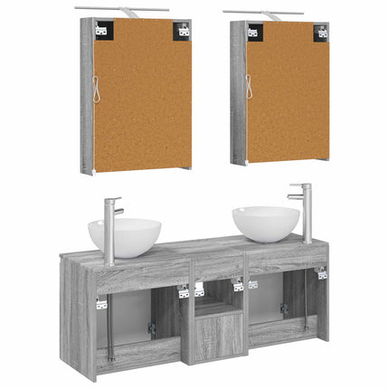 Badrumsskåpsset 5 pcs Grå Sonoma 50 x 14,5 x 70 cm