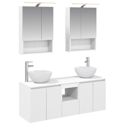 Badrumsskåpsset 5 pcs Vit 50 x 14,5 x 70 cm Konstruerat trä